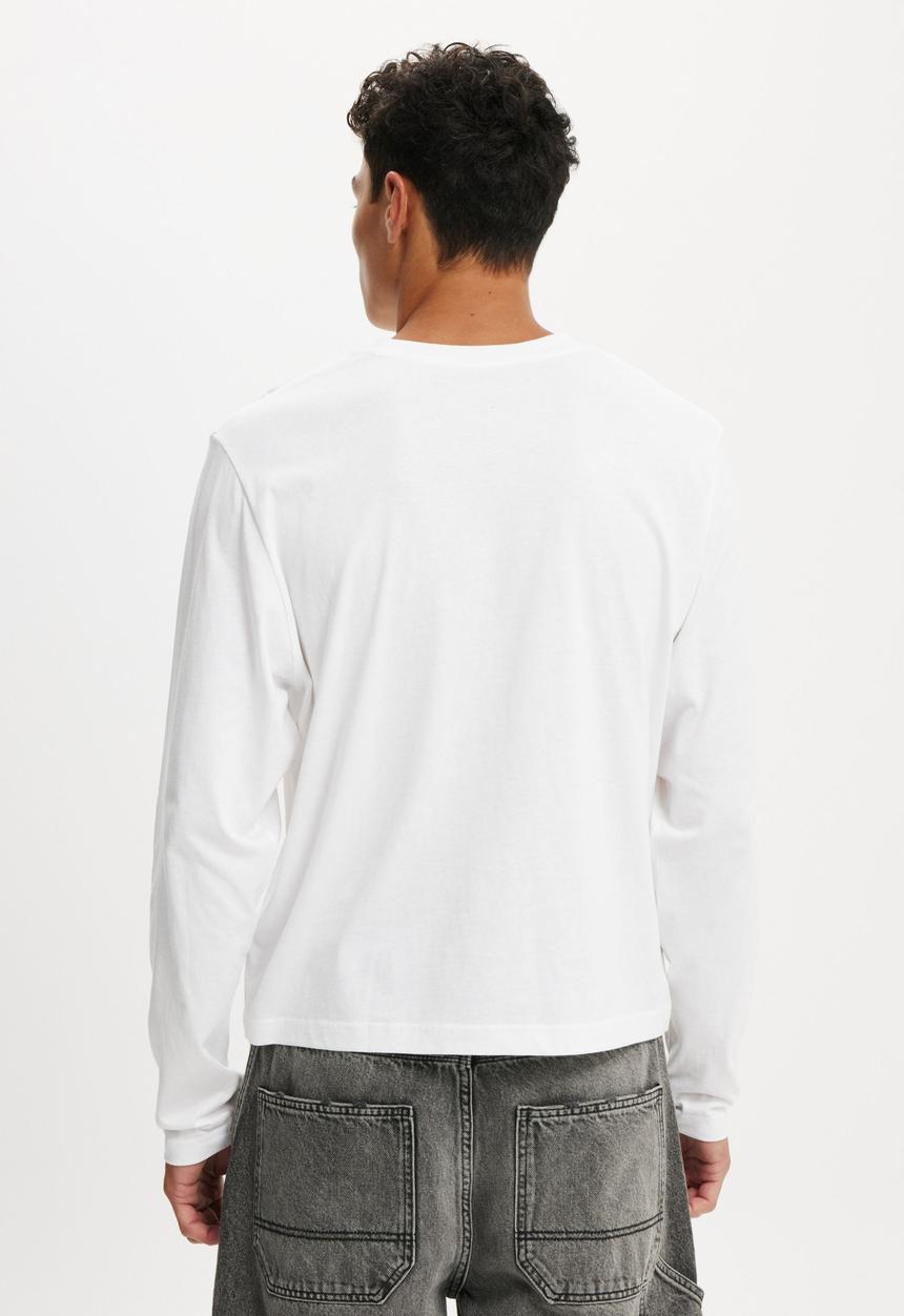Cotton On - Cropped Fit Long Sleeve T-shirt - White
