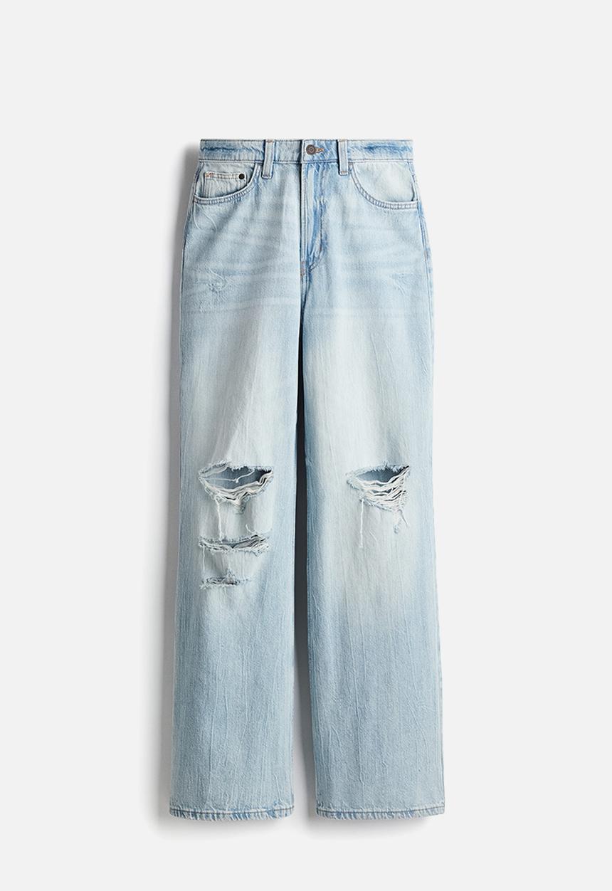 H&M - Curvy fit wide ultra high jeans - blue