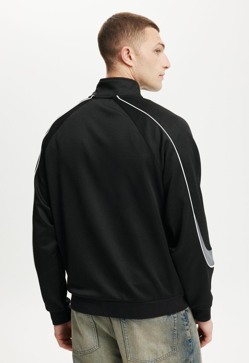 Cotton On - Relaxed Tricot Track Jacket - Black/White