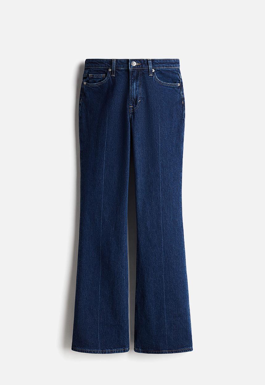 H&M - Curvy fit flared high jeans - blue