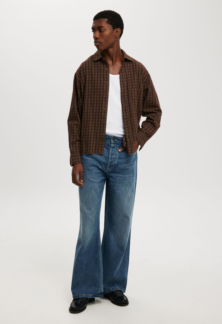 Cotton On - Baggy bootcut jean - muse blue