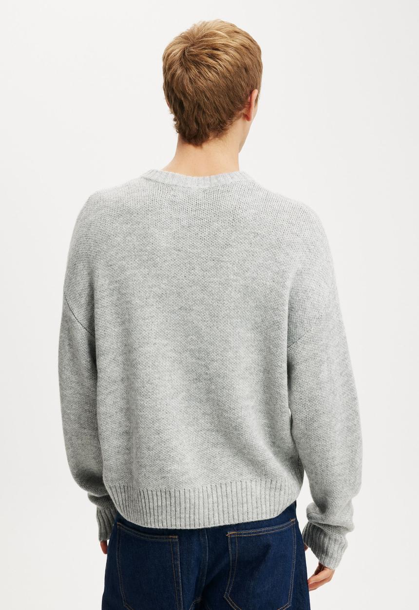 Cotton On - WESTERN CREW KNIT - GREY MARLE