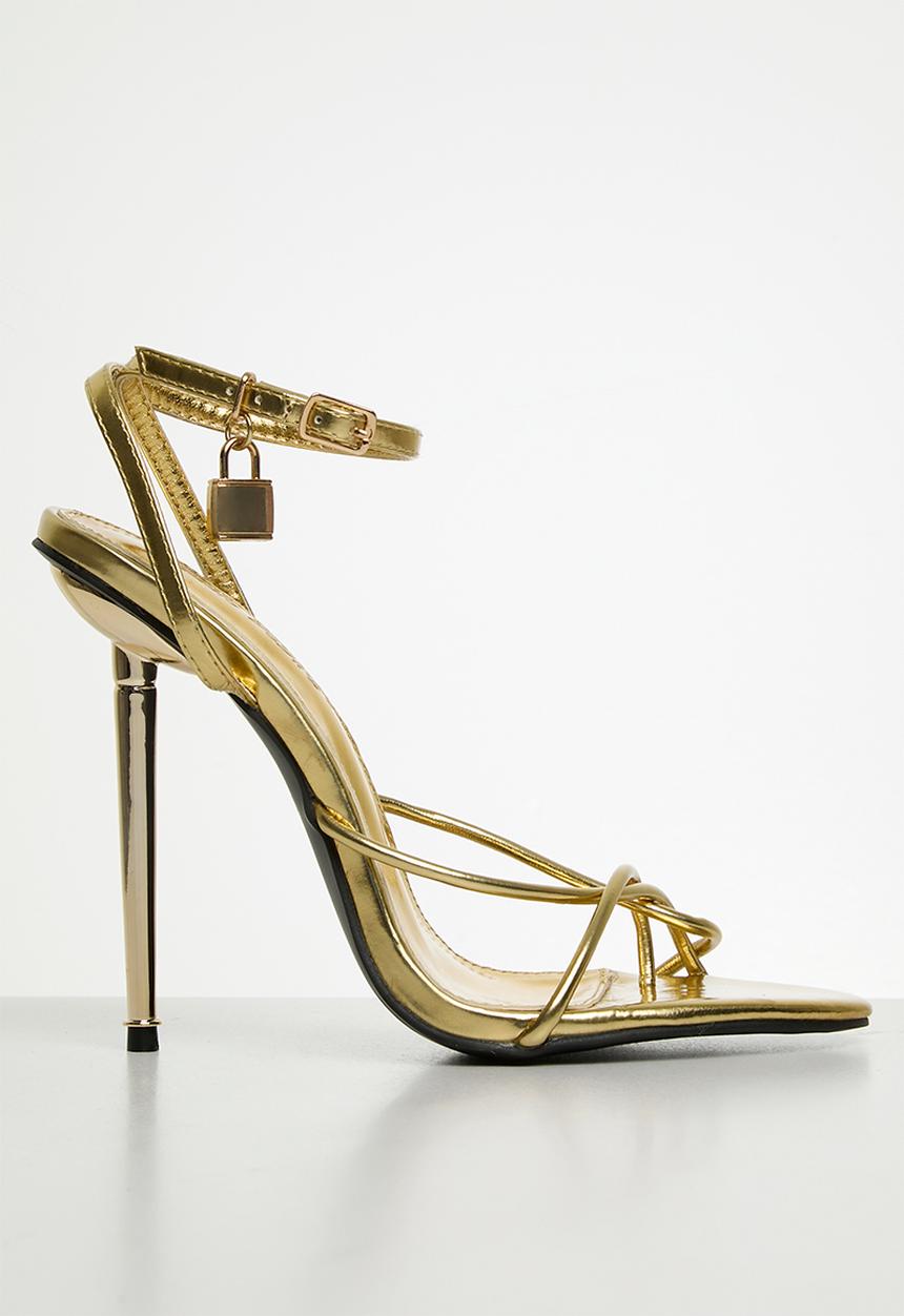 Public Desire - Tommy barely there stiletto - gold grain