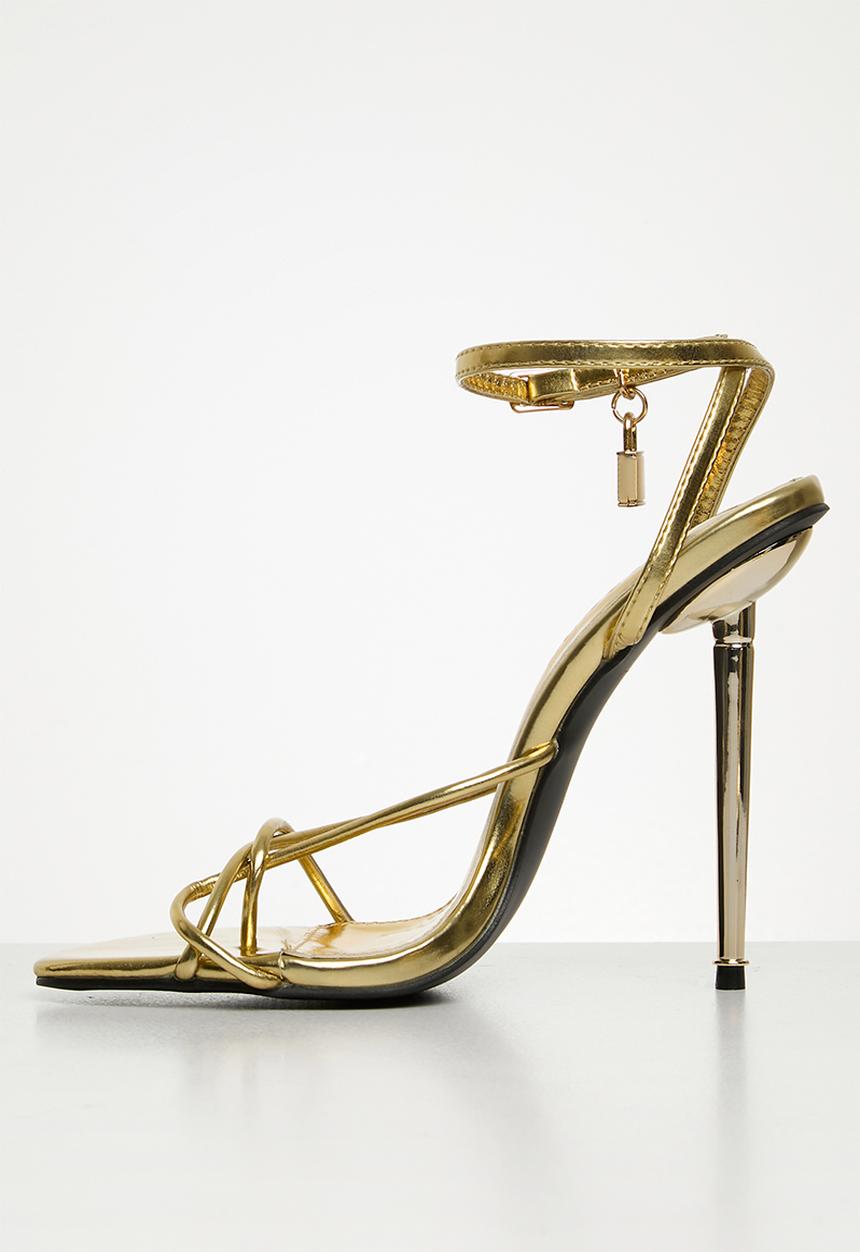 Public Desire - Tommy barely there stiletto - gold grain