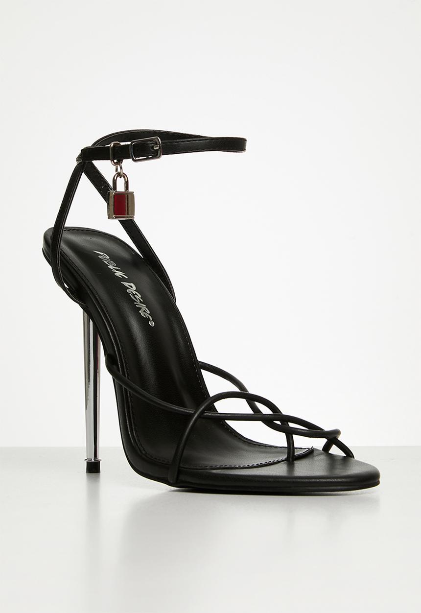 Public Desire - Tommy wf barely there stiletto - black pu