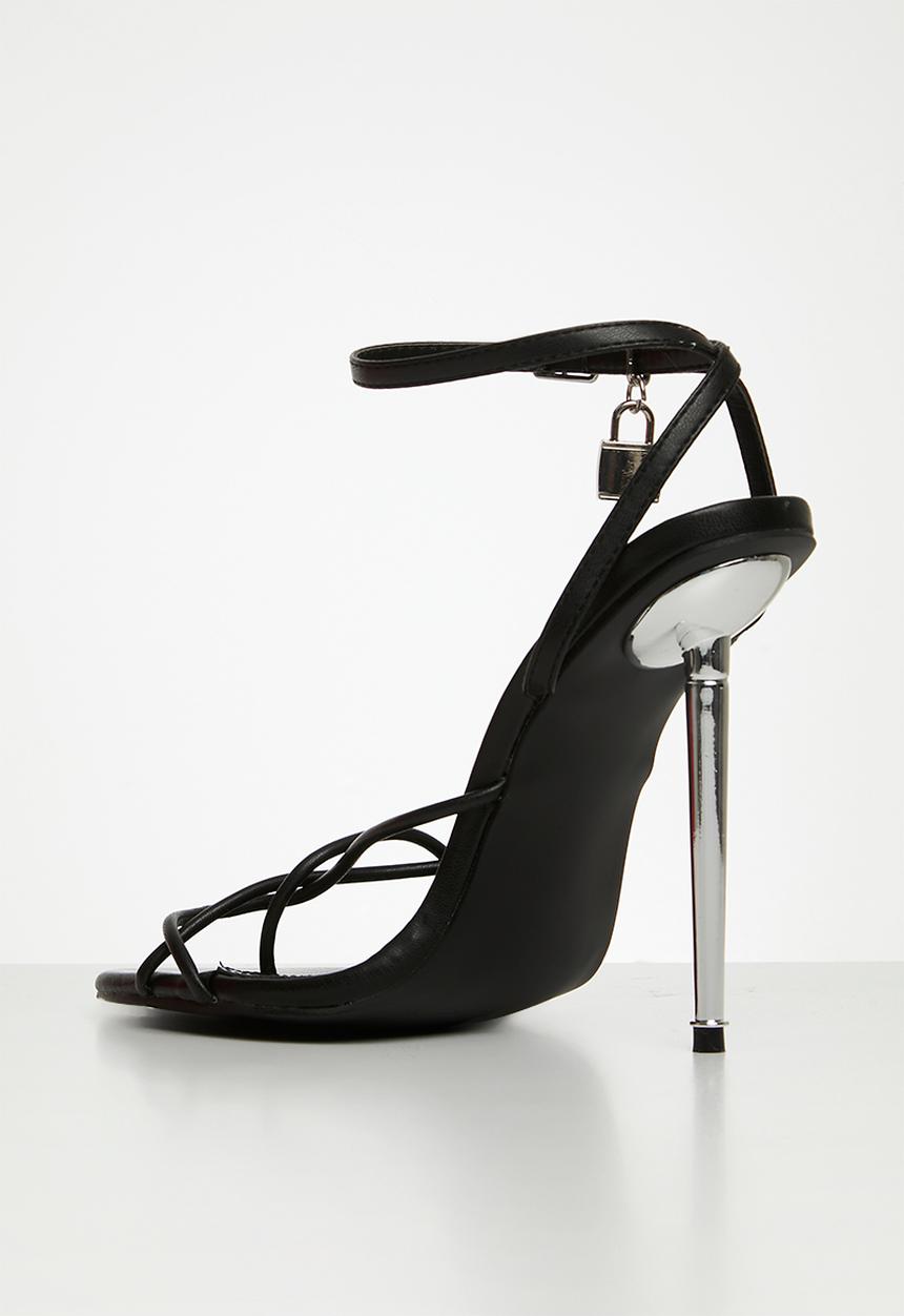 Public Desire - Tommy wf barely there stiletto - black pu