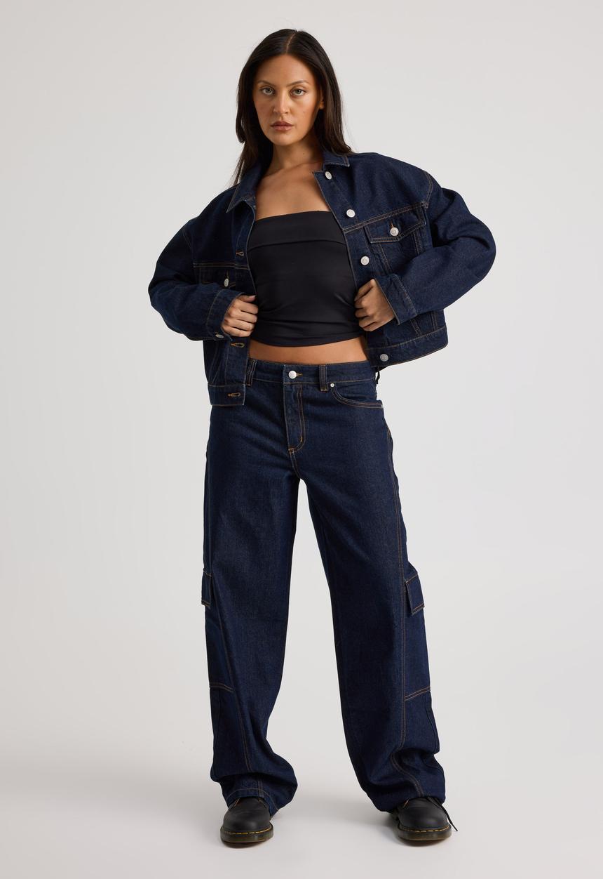 Factorie - Mid Rise Cargo Jean - Raw Indigo