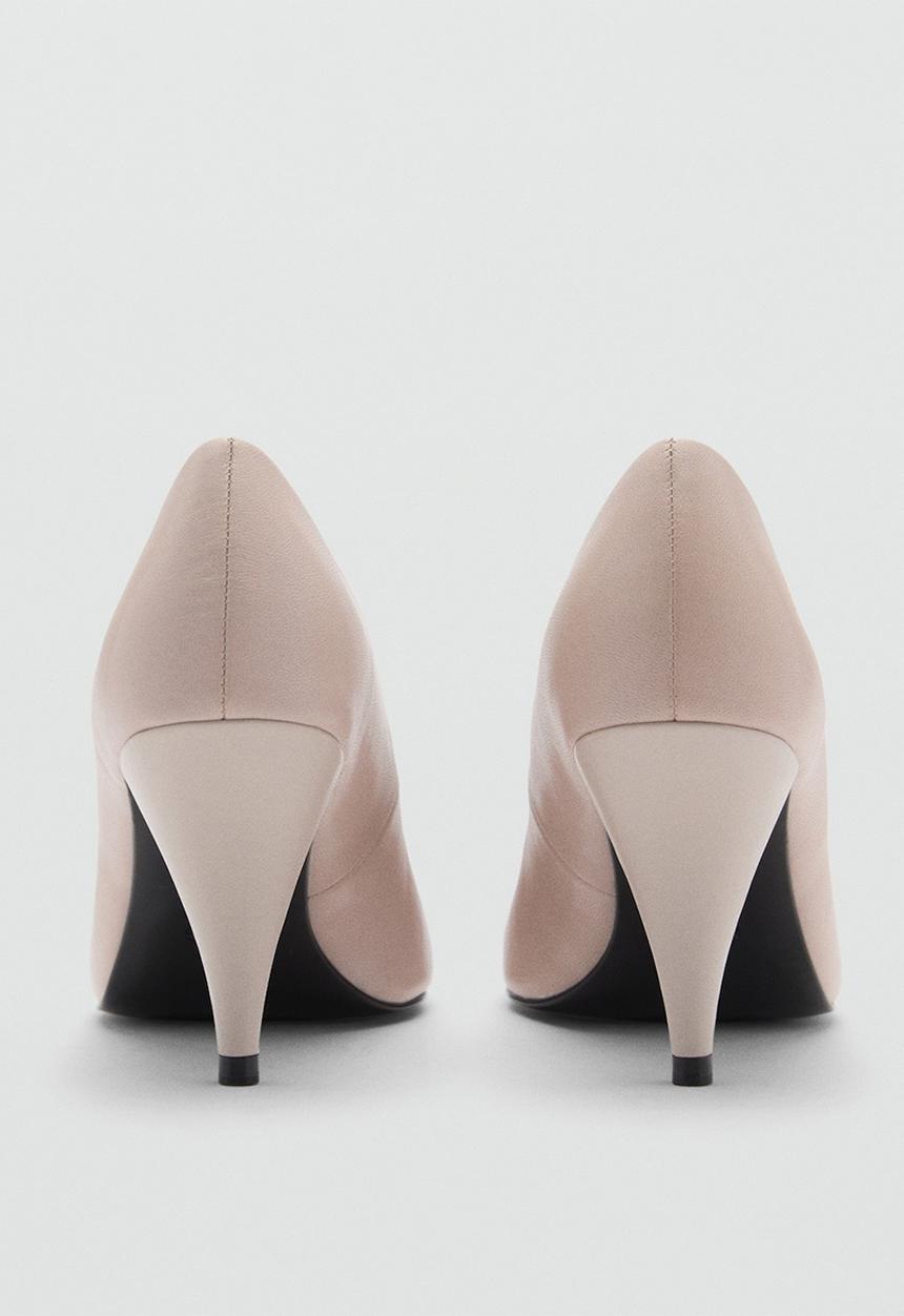 MANGO - Nava leather heel - grey