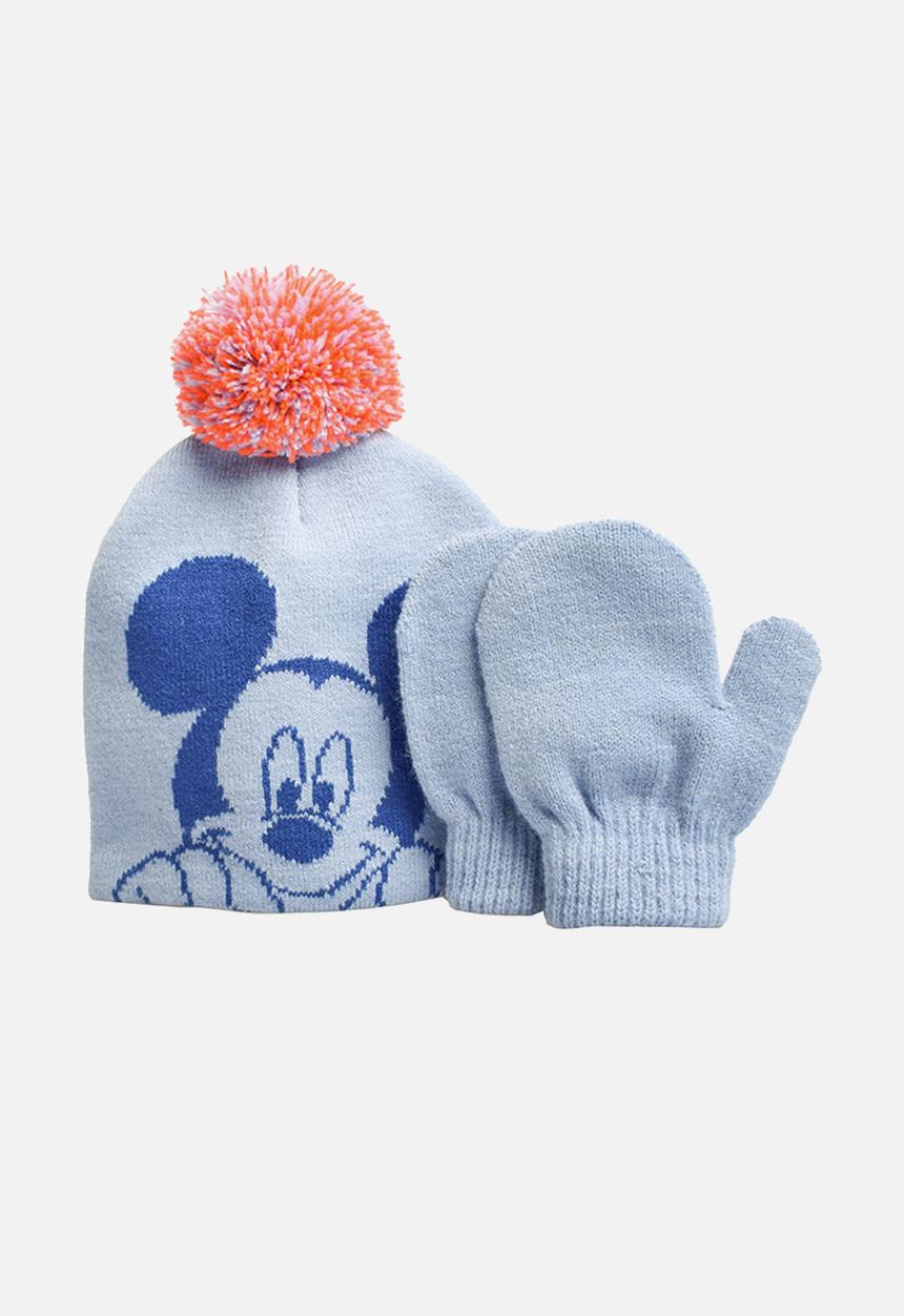 Character Group - Mickey baby 2 piece beanie & mitten set - blue