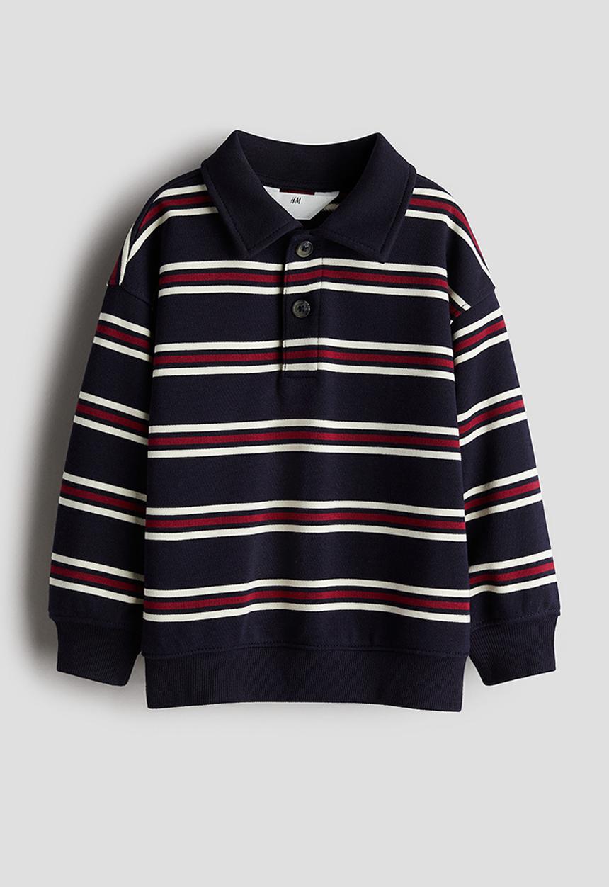 H&M - Polo sweatshirt - dark blue striped