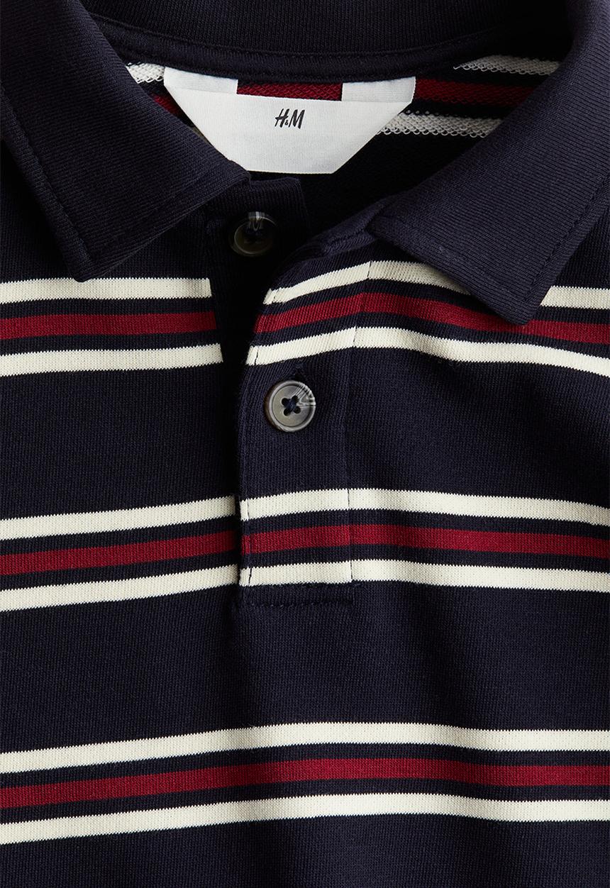 H&M - Polo sweatshirt - dark blue striped