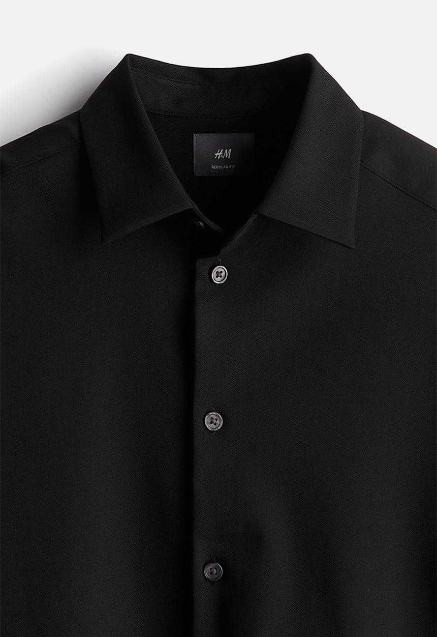 H&M - Regular fit twill shirt - black