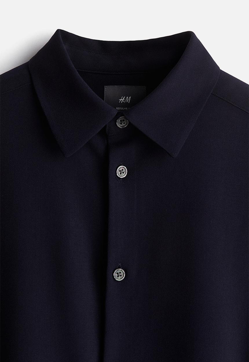 H&M - Regular fit twill shirt - navy blue