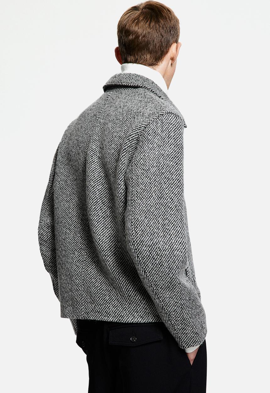 H&M - Regular fit wool-blend jacket - black & white