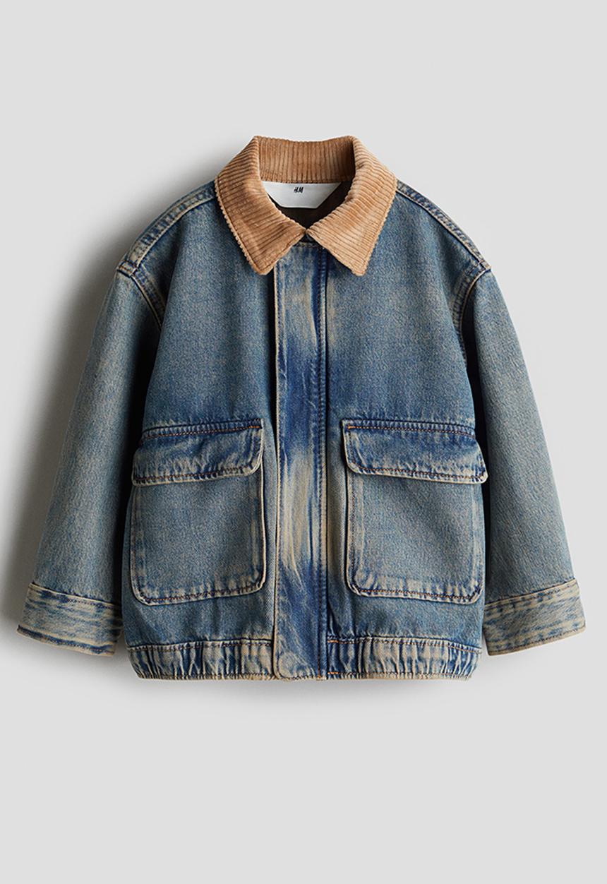 H&M - Collared denim jacket - washed out denim blue