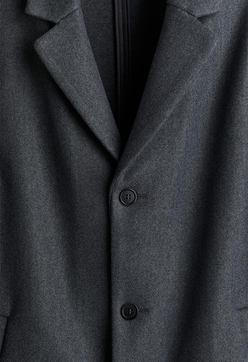 H&M - Slim fit wool-blend coat - dark grey 