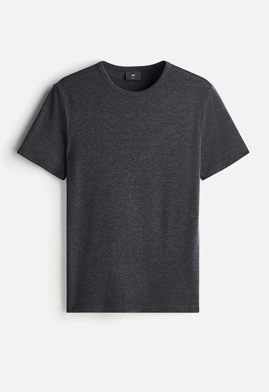 H&M - Slim fit T-shirt - dark grey marl