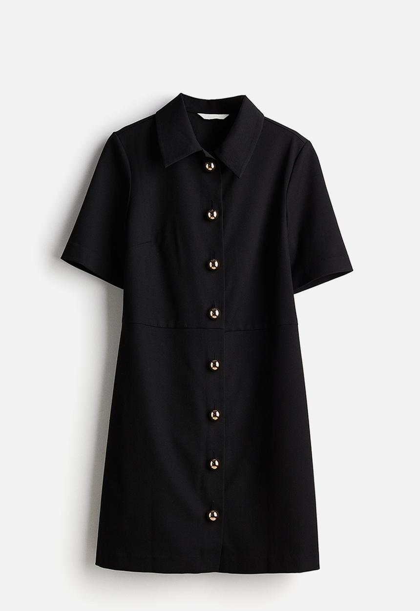 H&M - Twill shirt dress - black