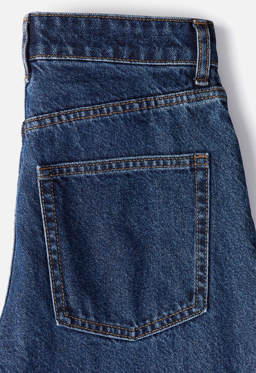 H&M - Crease-leg tapered jeans -  dark denim blue 