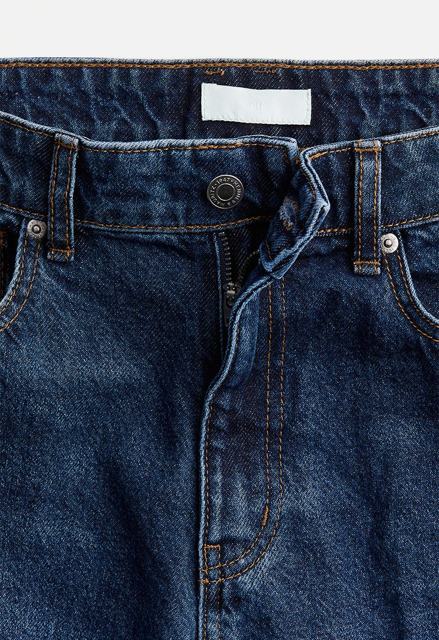 H&M - Crease-leg tapered jeans -  dark denim blue 