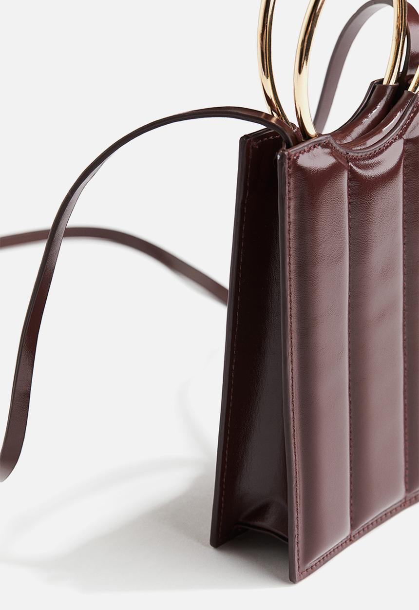 H&M - Quilted phone bag - burgundy