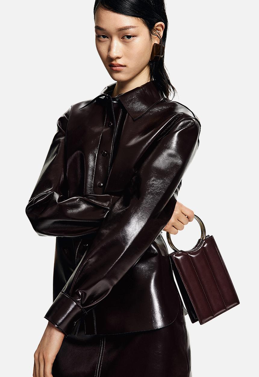 H&M - Quilted phone bag - burgundy