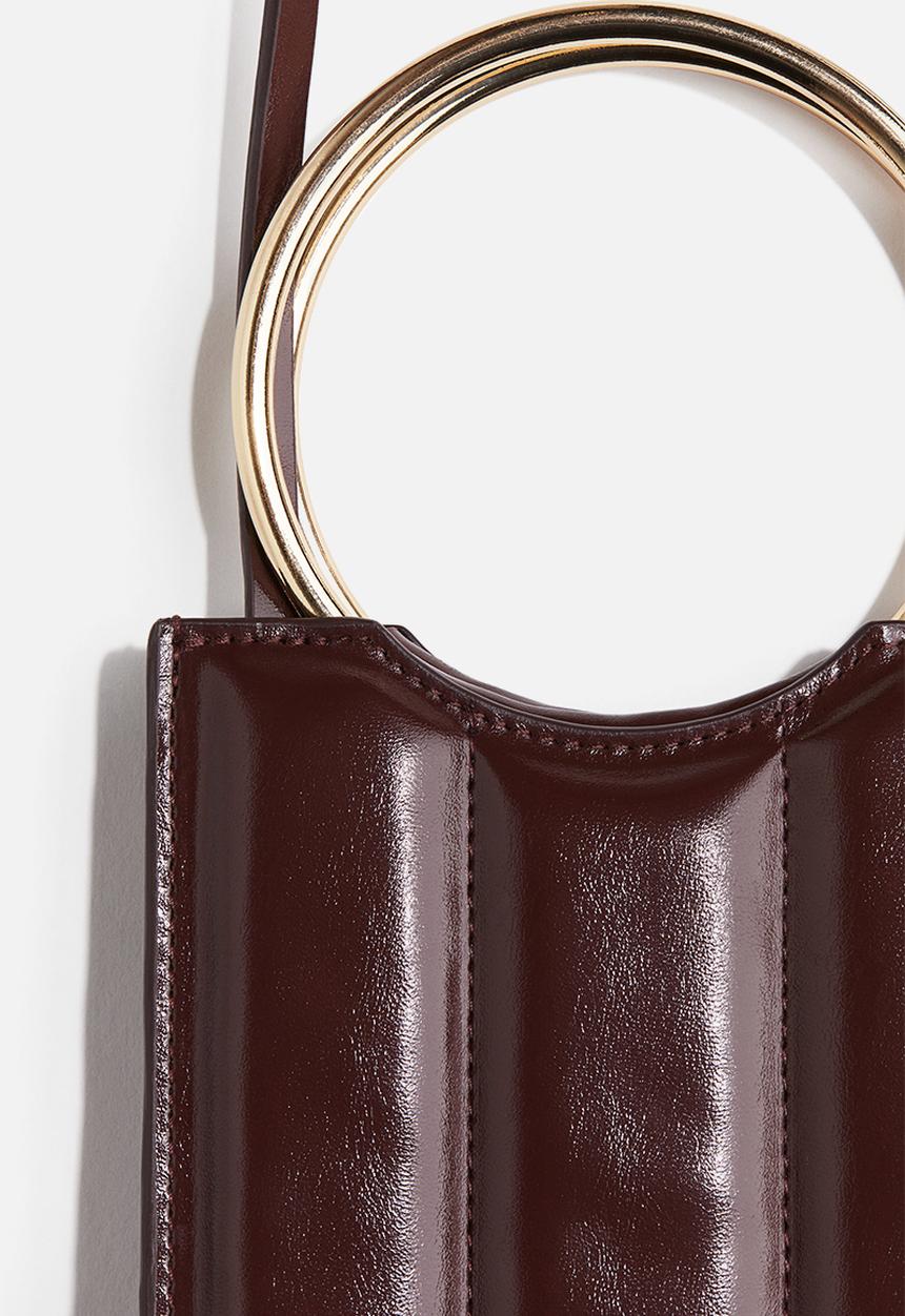 H&M - Quilted phone bag - burgundy
