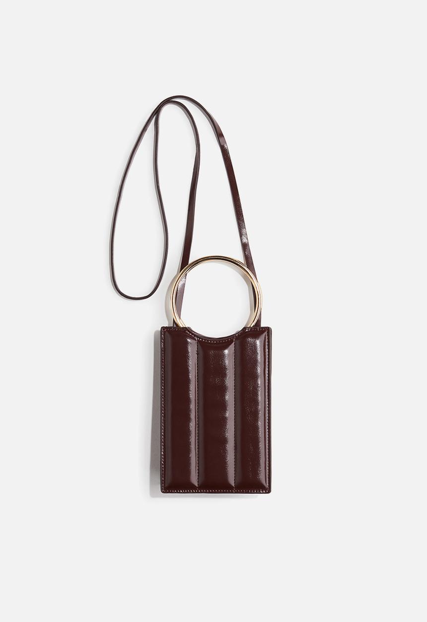 H&M - Quilted phone bag - burgundy