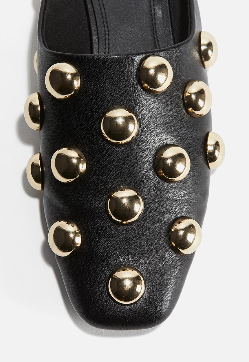 H&M - Embellished mules - black & gold coloured 