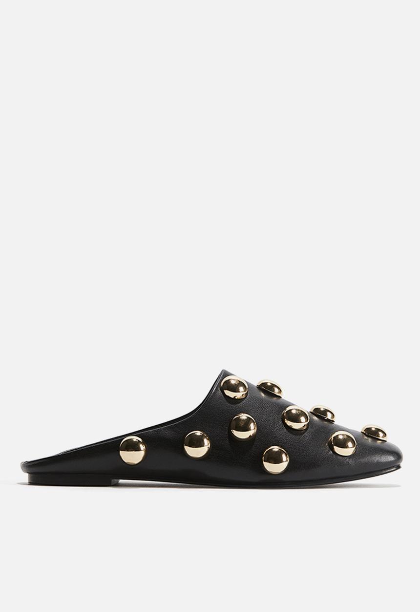 H&M - Embellished mules - black & gold coloured 