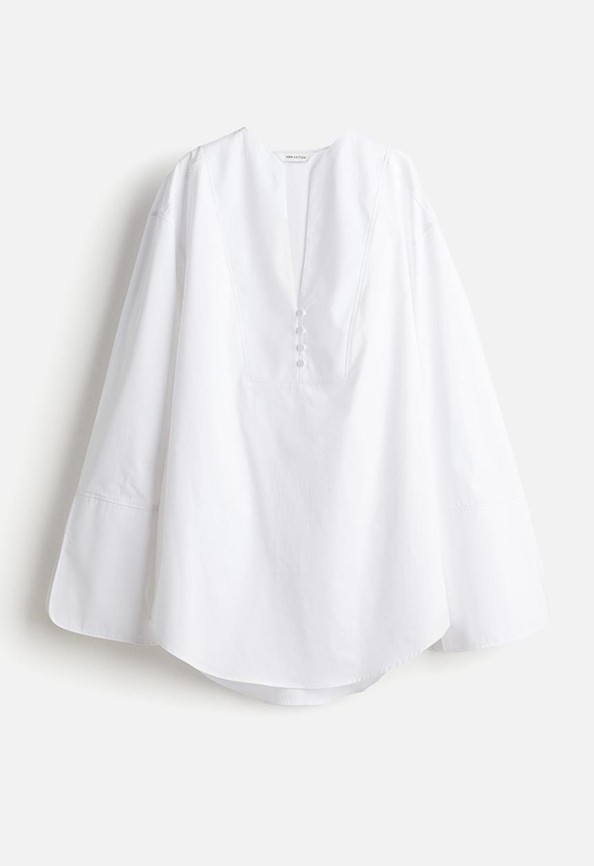 H&M - Loose-fit tuxedo shirt - white
