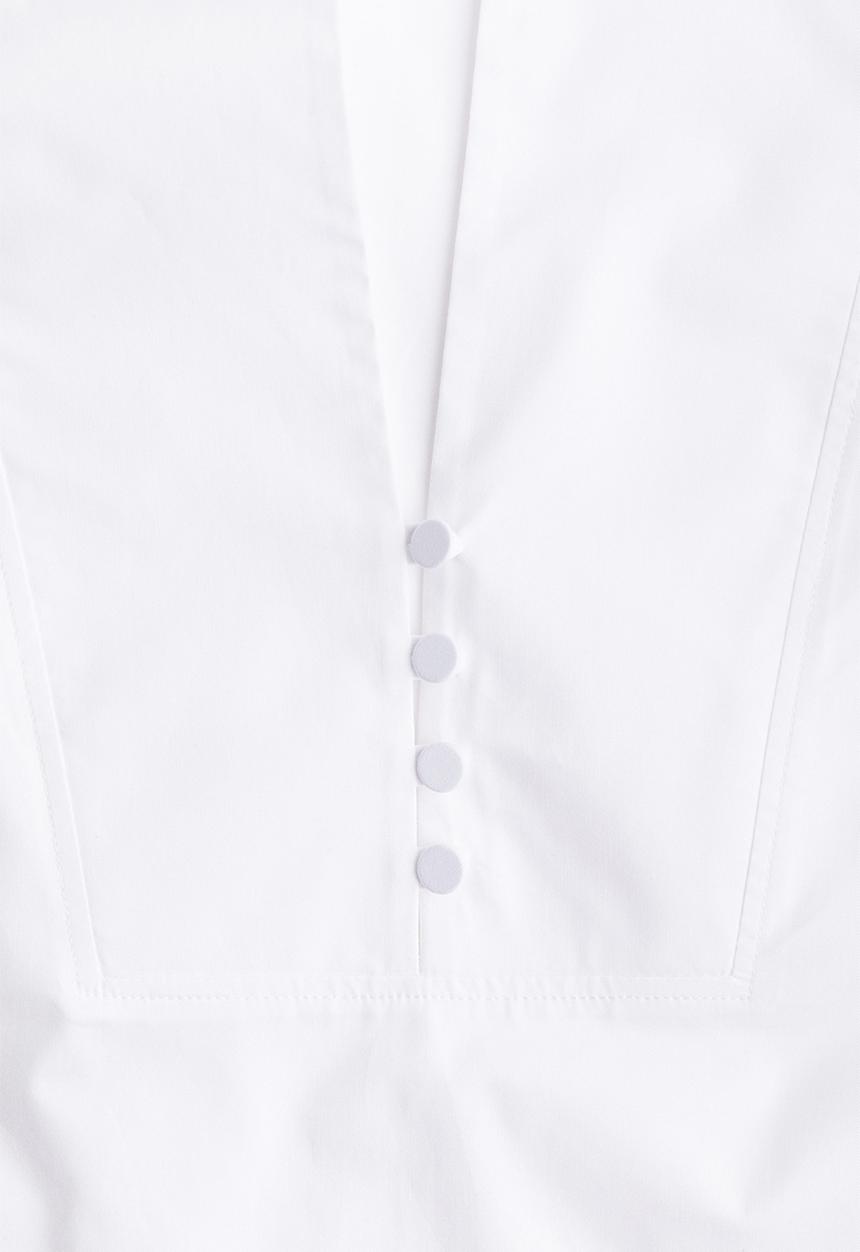 H&M - Loose-fit tuxedo shirt - white