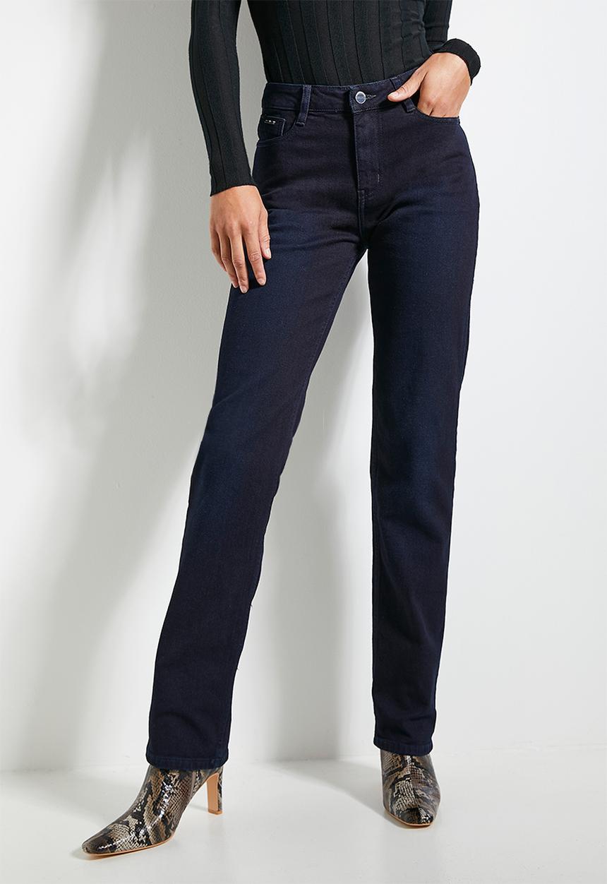 SISSY BOY - Lauren: Mid Waist Straight Leg - Dark Indigo