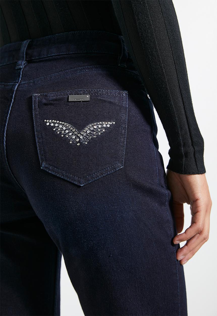 SISSY BOY - Lauren: Mid Waist Straight Leg - Dark Indigo