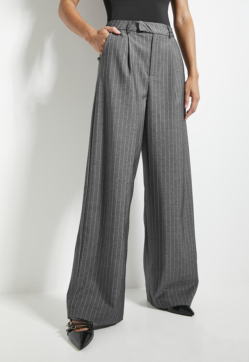 Superbalist - Co-ord midrise pinstripe wide leg - grey pinstripe