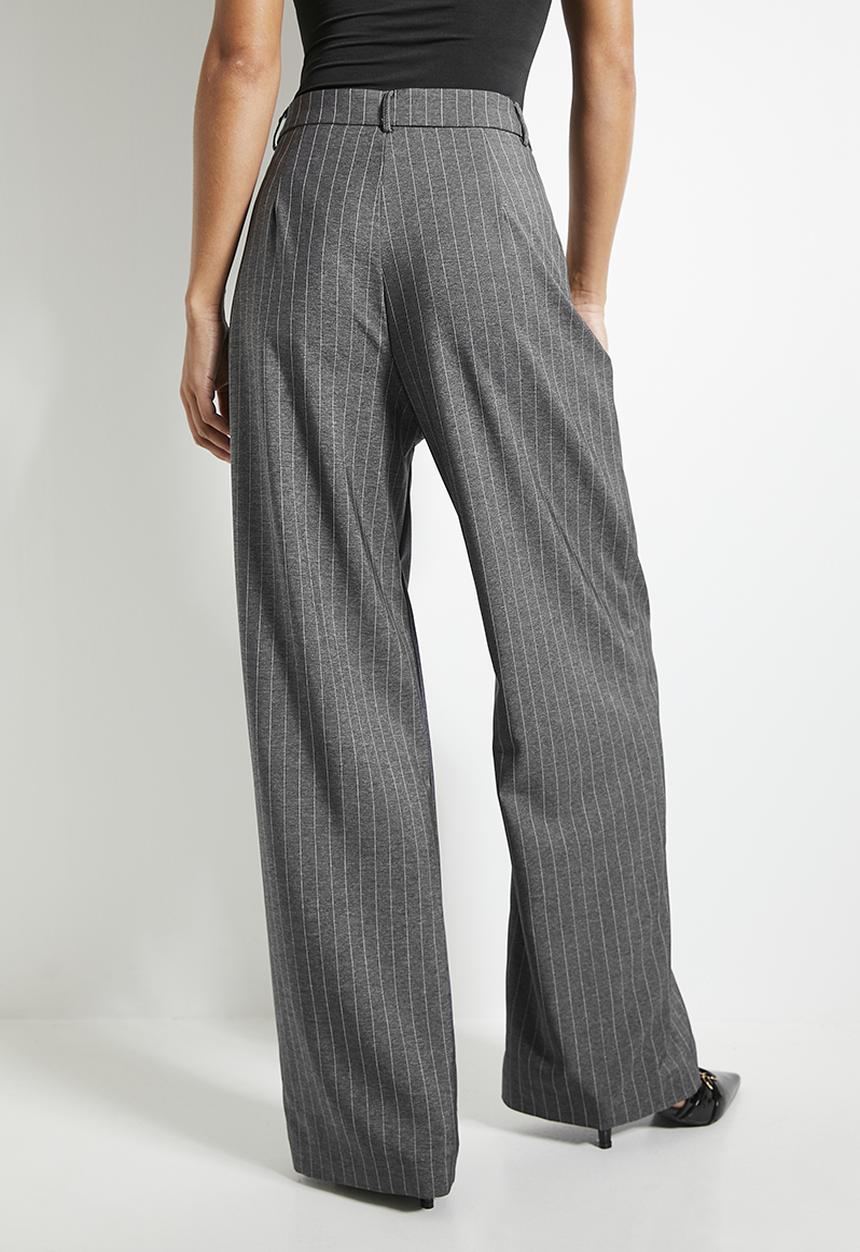 Superbalist - Co-ord midrise pinstripe wide leg - grey pinstripe