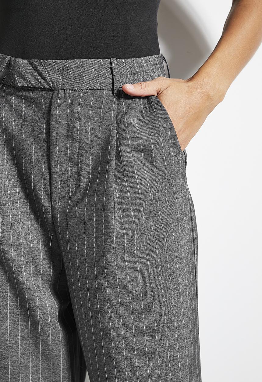 Superbalist - Co-ord midrise pinstripe wide leg - grey pinstripe