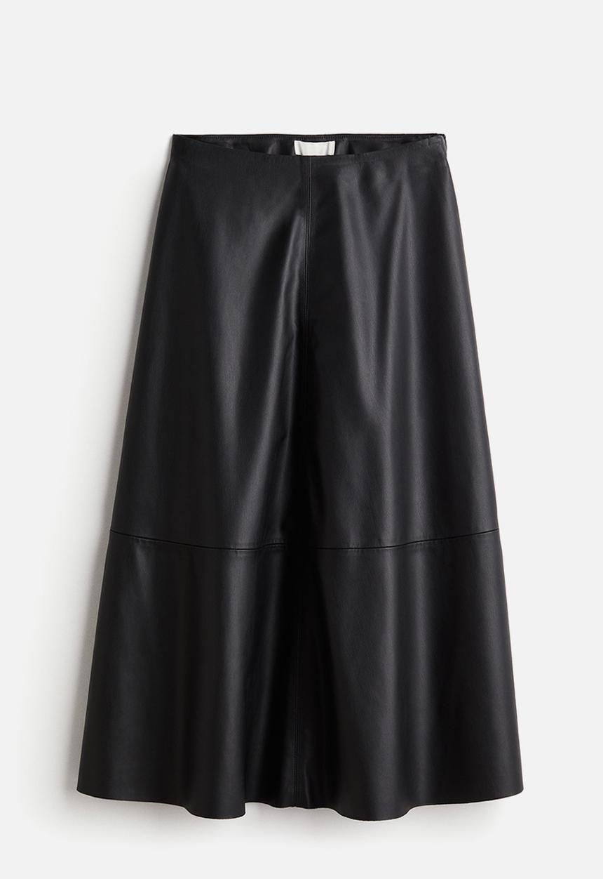 H&M - Coated a-line skirt - black