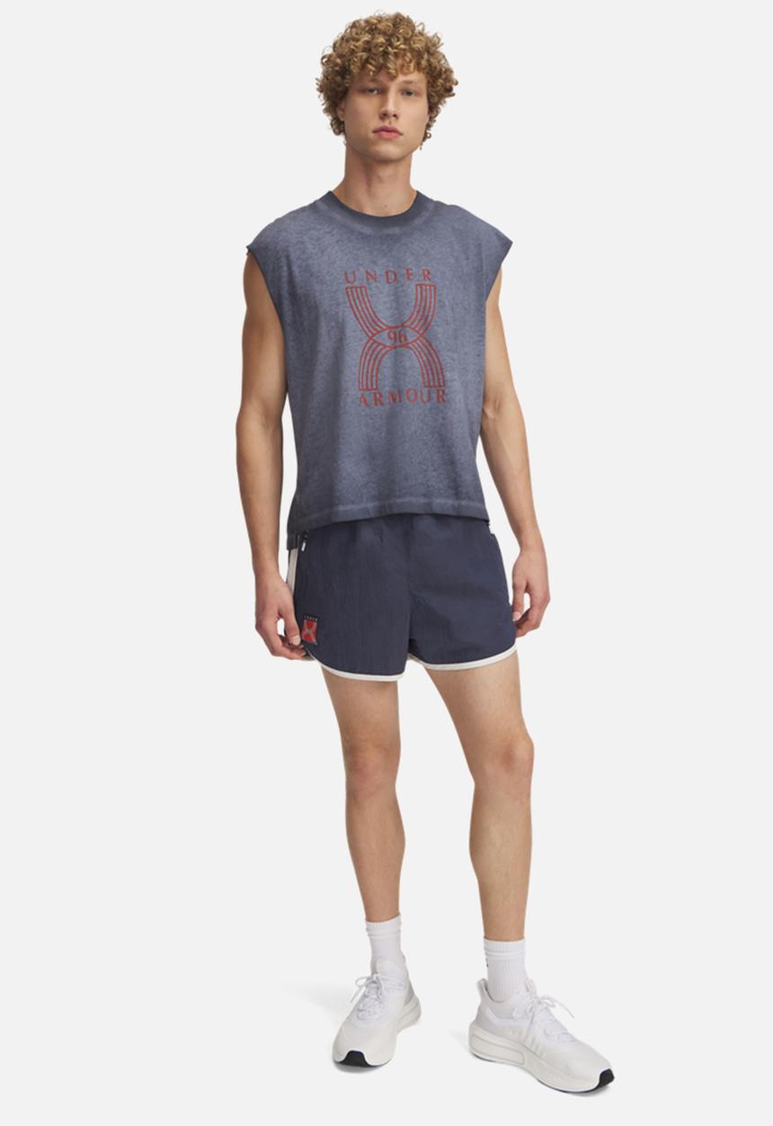 Under Armour - UA Run 96 Shorts - Downpour Gray /  / White Quartz