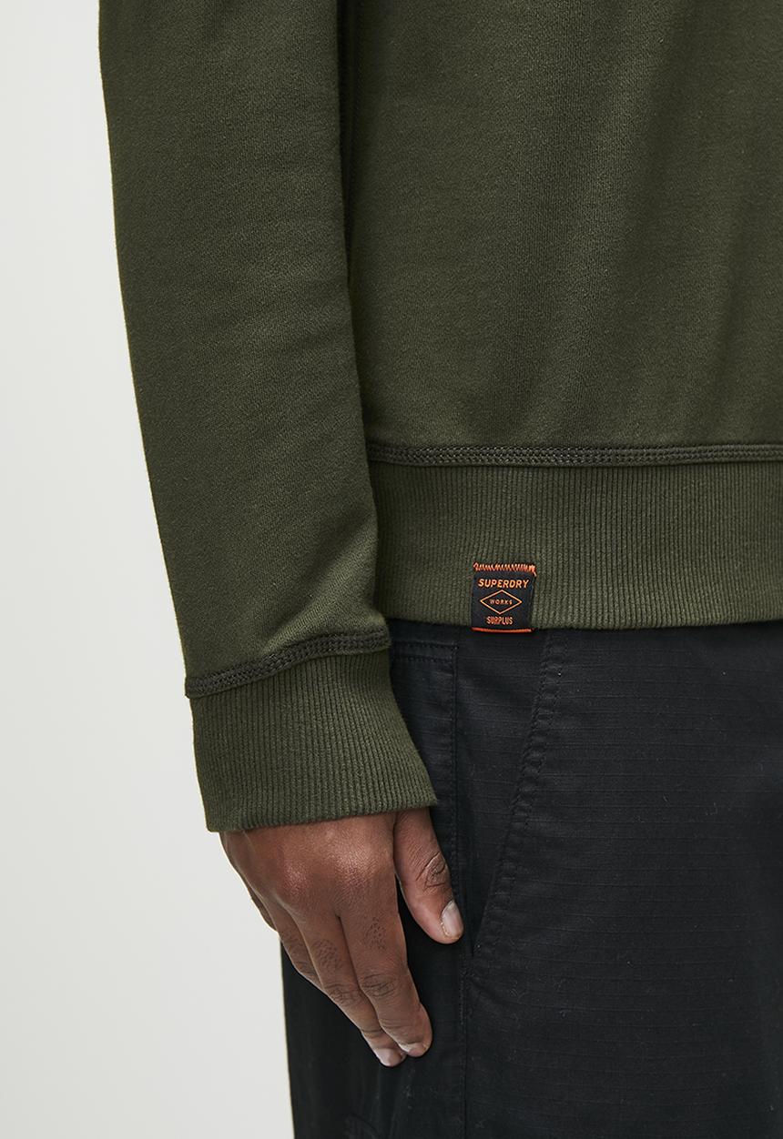 Superdry. - Surplus graphic crew- Washed Dark Olive