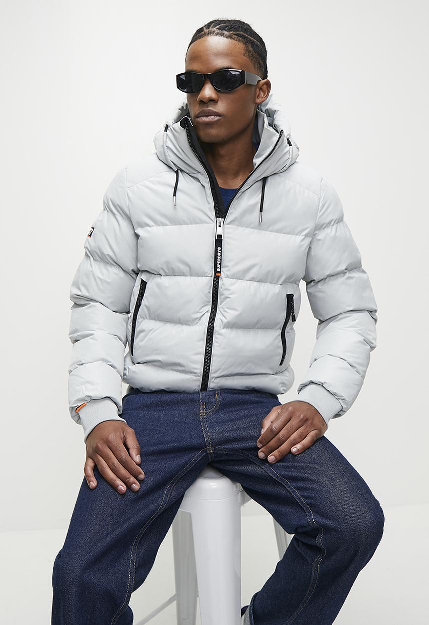 Superdry. - SPORTS PUFFER BOMBER - Puritan Grey