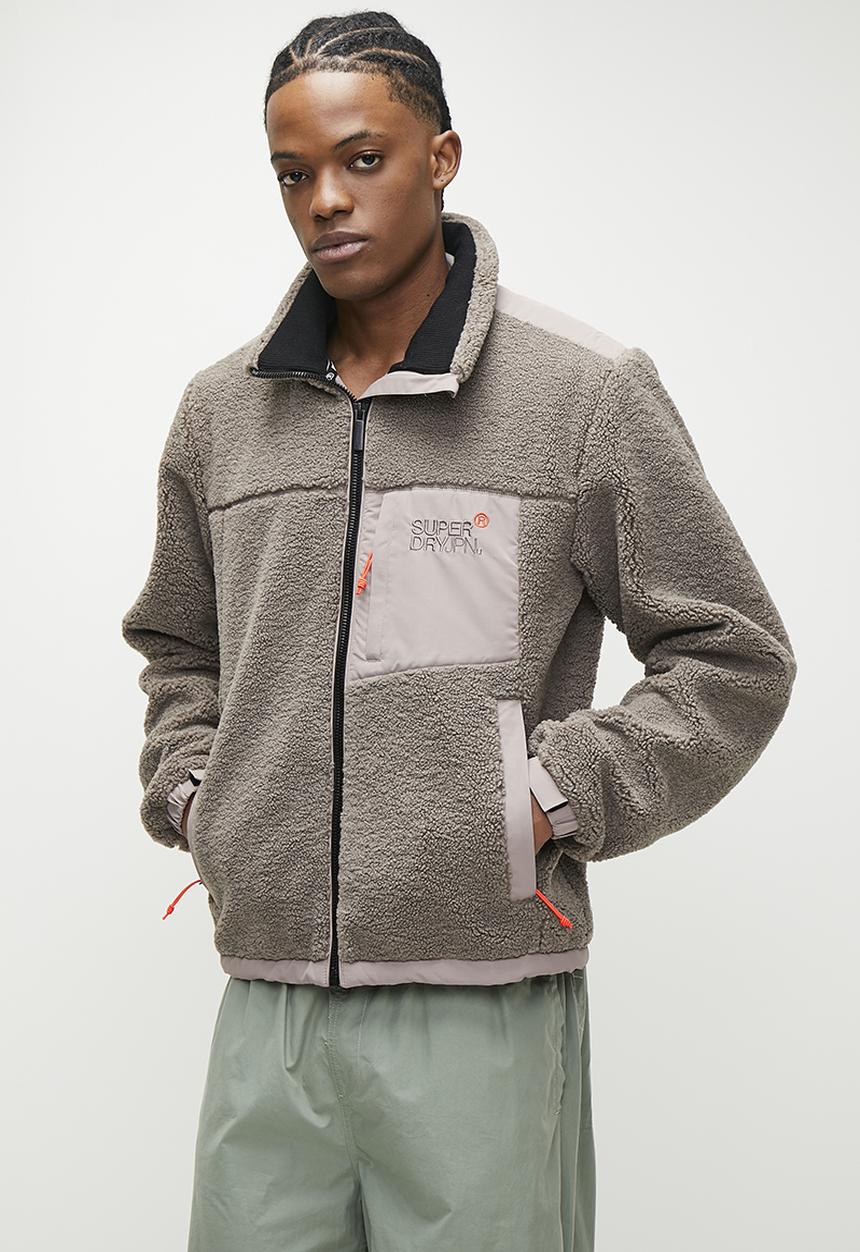 Superdry. - Relaxed fleece trekker jacket - timber wolf brown