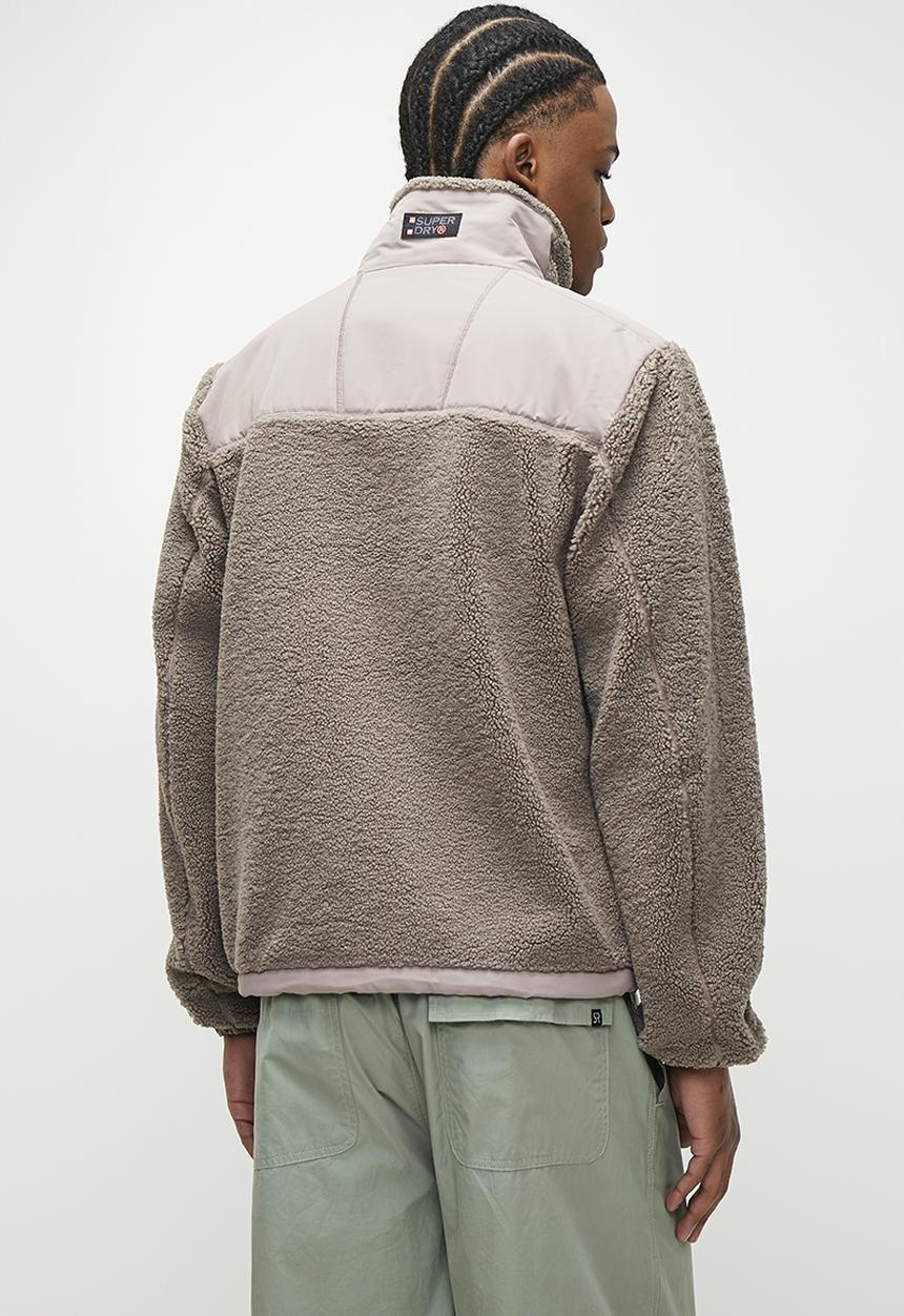 Superdry. - Relaxed fleece trekker jacket - timber wolf brown
