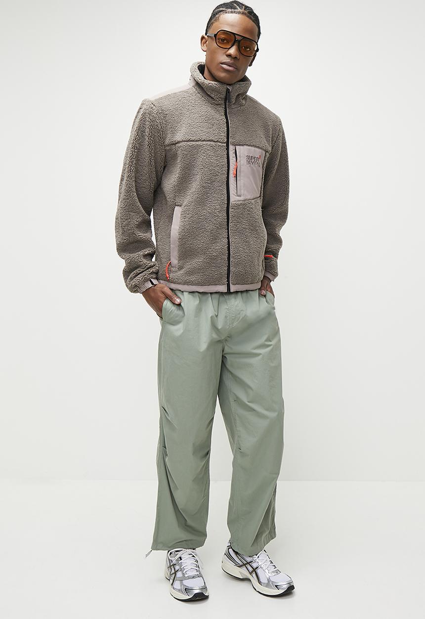 Superdry. - Relaxed fleece trekker jacket - timber wolf brown