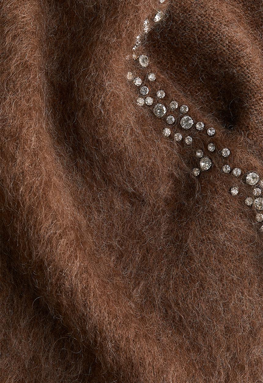 H&M - Rhinestone-embellished top - brown