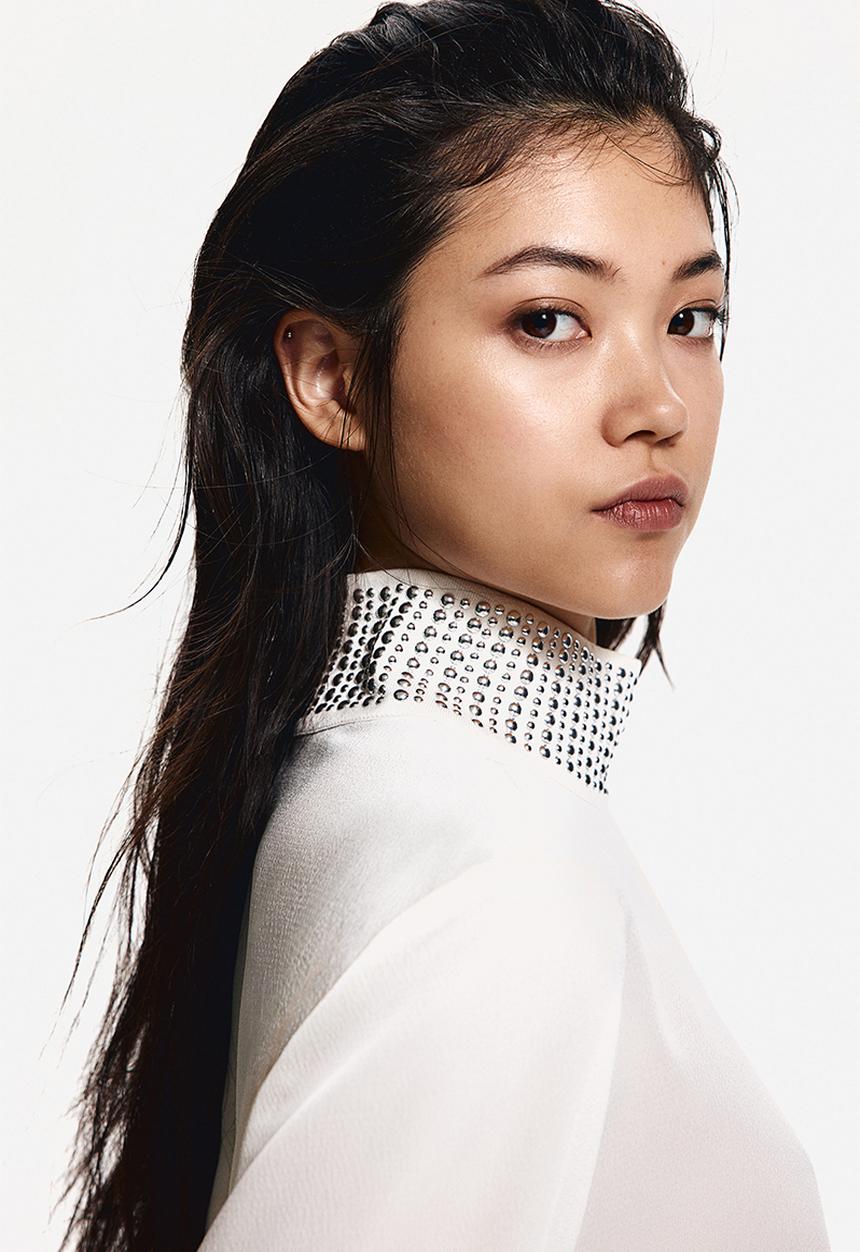 H&M - Stud-detail blouse - white