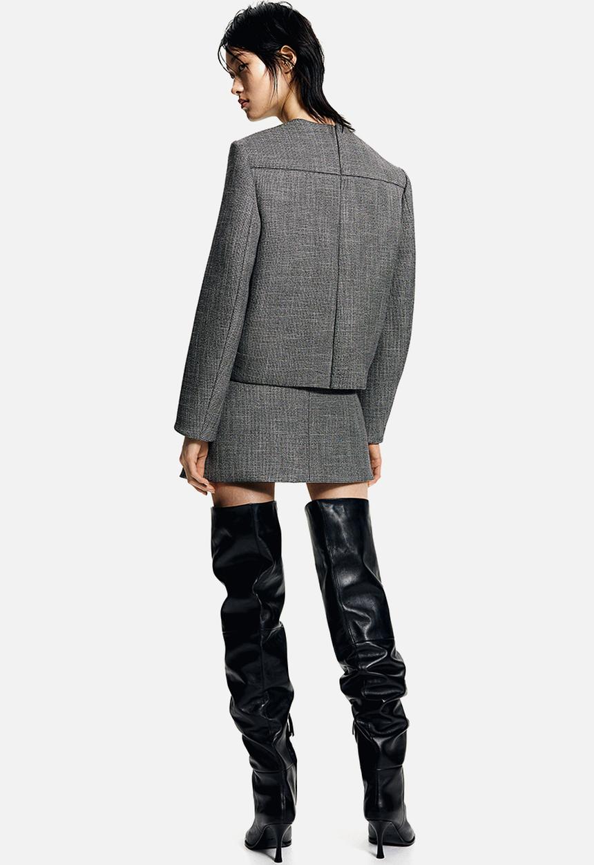 H&M - Structured twill mini skirt - grey