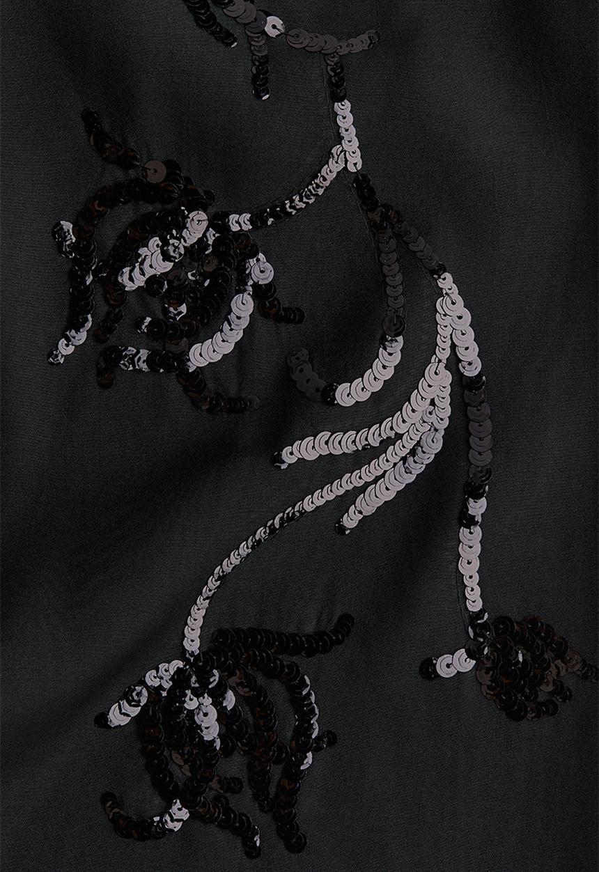H&M - Sequined organza skirt - black