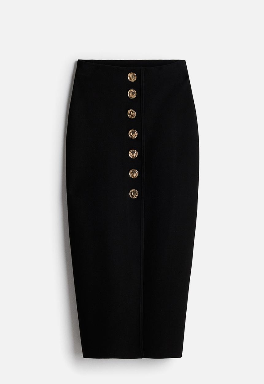 H&M - Fine-knit pencil skirt - black