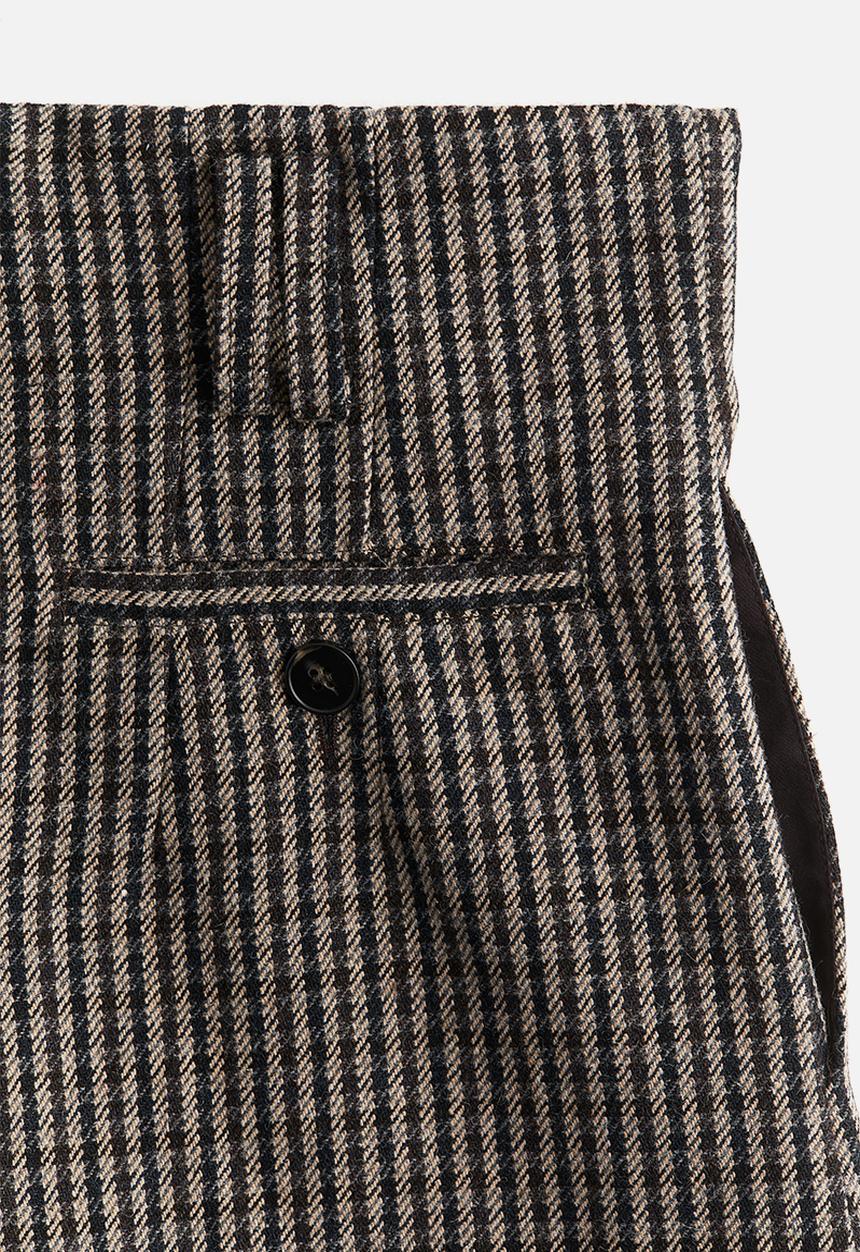H&M - High-waisted mini shorts - dark brown/checked